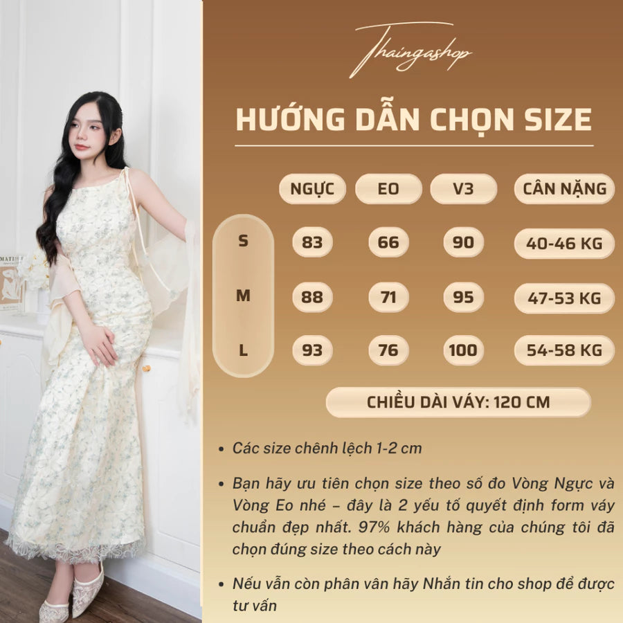 Đầm Dự Tiệc Dài Đuôi Cá Cổ Thuyền Chất Ren Hoa Màu Xanh, Màu Hồng D1430